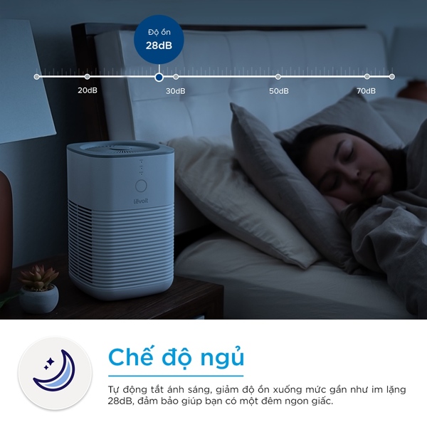 Máy lọc không khí xông tinh dầu Levoit LV-H128 chế độ ngủ