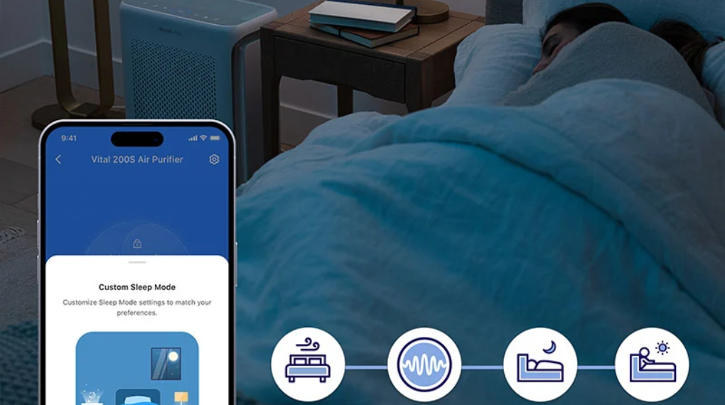 Máy lọc không khí Levoit Vital 200S chế độ ngủ