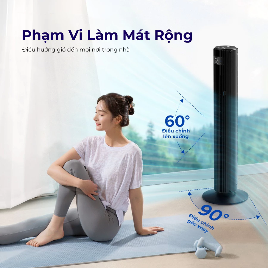 Quạt Tháp Levoit Classic 42-Inch phạm vi làm mát rộng