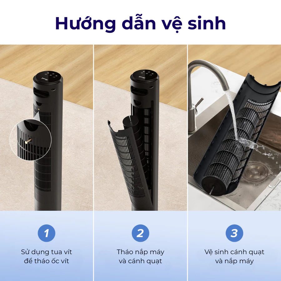 Quạt Tháp Levoit Classic 42-Inch hướng dẫn vệ sinh