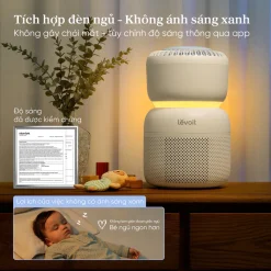 Máy lọc không khí cho trẻ sơ sinh Levoit Sprout tích hợp đèn ngủ