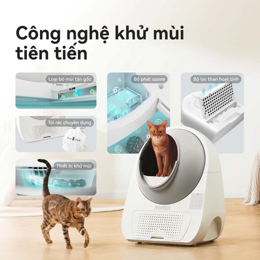 Máy dọn phân cho mèo tự động CATLINK Pro Ultra công nghệ khử mùi