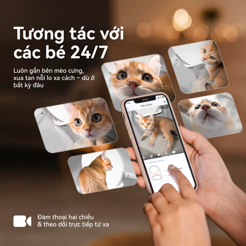 Máy dọn phân cho mèo tự động CATLINK Pro Ultra tương tác với các bé 24/7
