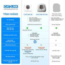 Máy dọn phân cho mèo tự động CATLINK SE - SE Lite bảng so sánh